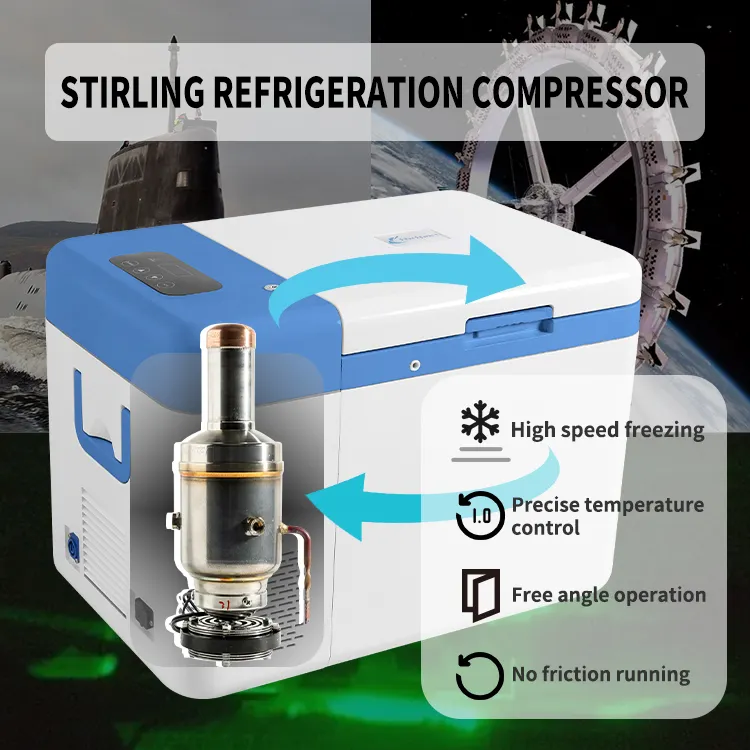 Refport -86C/-112F 25L portatile Ultra bassa temperatura congelatore di stoccaggio campioni di laboratorio