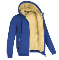 Manteaux d'hiver en laine d'agneau, vestes chaudes épaisses à manches longues avec fermeture éclair, sweats à capuche décontractés en polaire noire pour hommes et femmes