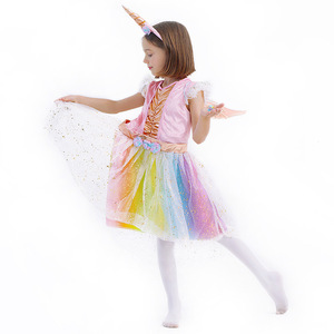 Disfraz de <span class=keywords><strong>unicornio</strong></span> arcoíris para niñas con diadema, tutú de <span class=keywords><strong>princesa</strong></span> para fiesta de cumpleaños, Halloween, carnaval, cosplay, de 4 a 12 años - Product Image 5