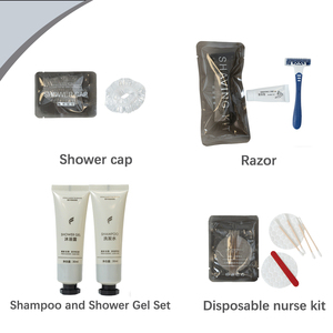 Ensemble de produits de toilette jetables pour hôtel, emballés individuellement, kit d'accessoires de voyage hygiéniques avec pantoufles pour tous types d'hôtels - Product Image 2