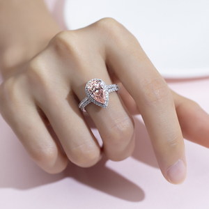 MSR-1594 oro 18K personalizzato rosa ovale diamante 1.83ct VS1 Lab anello di <span class=keywords><strong>diamanti</strong></span> - Product Image 3