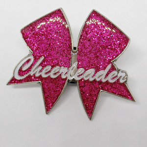 Tùy Chỉnh Chất Lượng Cao Kim Loại Mềm Men Glitter Bowknot Shape Pin Huy Hiệu - Product Image 2