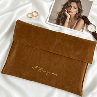 Wiederverwendbarer Wildleder-Geschenkbeutel mit Schleife für Hochzeiten, Geburtstage, Kleine Geschenkverpackung mit Individuellem Logo und Blanko-Etikett