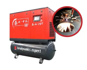 16bar Middle Pressure VSD screw electric combined air compressor with PM motor for laser cutting