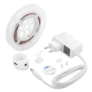 Tira flexível de led, pir, sensor de movimento, luz noturna, tomada na parede