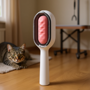 Cepillo para pelo de mascotas, peine autolimpiante para gatos, para el cuidado de perros, antiarañazos, diseño moderno, opción de color rosa y azul - Product Image 2