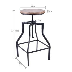 Chaises de bistrot français commercial industriel chaise d'ascenseur de tige de <span class=keywords><strong>vis</strong></span> <span class=keywords><strong>tabouret</strong></span> en <span class=keywords><strong>bois</strong></span> de base de fer de cru pour l'hôtel de bistro de restaurant - Product Image 5