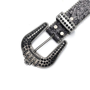 Sınır ötesi Punk taç Trendy kemer kakma Rhinestone Sequins erkek kadın moda kaya tarzı alaşım toka erkek kadın kemeri - Product Image 6