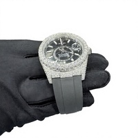 Montre mécanique pour homme entièrement incrustée de diamants, cadran chronographe personnalisé, prix de gros direct usine