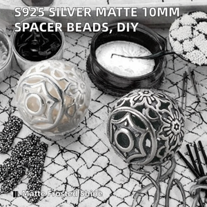 S925 <b>Sterling</b> <b>Silver</b> Frosted Matte Hollow Pattern 10mm <b>Bracelet</b> Spacer <b>Beads</b> Handmade DIY Jewelry Accessories Fansen Brand Made - Product Image 2