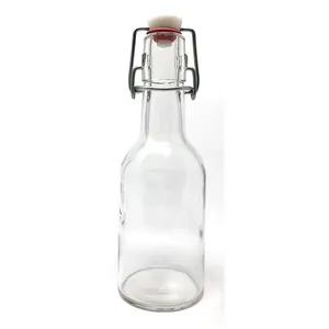 250 мл (8 унций) стеклянная бутылка с поворотным верхом, 6 упаковок EZ Top, оптовая продажа, заводская цена, 250 мл пустой прозрачный контейнер для питьевых напитков