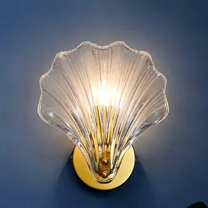 Applique murale en verre lampadaire applique de luxe moderne maison hôtel décoration intérieure coquille lumières murales