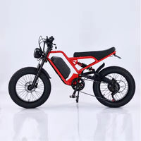VTT électrique tout-terrain pour adultes, 20 pouces, cadre en alliage d'aluminium, suspension souple, batterie au lithium 48V 1500W, pneus gras pour la neige