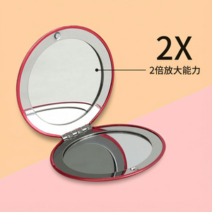 Round <b>Double</b>-<b>Sided</b> Makeup <b>Mirror</b> Aluminum Anodized Portable Compact <b>Mirror</b> With Glass Lens For Travel And Gift - Product Image 4