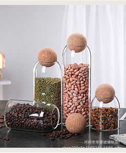 Wholesale 500ml 800ml 1100ml Transparent High Borosilicate Microwavable Dishwasher Safe <b>Spice</b> Storage Glass <b>Jars</b> Cork for - Product Image 3