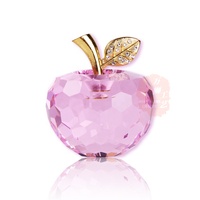 Presse-papier en cristal bleu facetté en forme de pomme, artisanat décoratif en verre, figurines de fruits en forme de pomme, centre de table pour mariage, décoration de bureau à domicile, CPW-05C