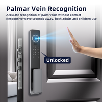 Serrure de porte intelligente UIELOCK C01 Max avec reconnaissance de la veine palmaire, empreinte digitale, reconnaissance faciale 3D, caméra et interphone vidéo Tuya