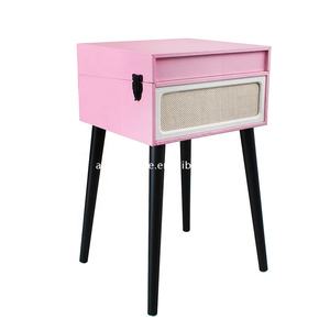 <span class=keywords><strong>Platine</strong></span> <span class=keywords><strong>vinyle</strong></span> debout <span class=keywords><strong>rose</strong></span> tourne-disque rétro, à la mode et simple accepte la personnalisation - Product Image 1