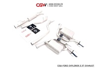 Silencieux d'échappement à haute pression, en acier inoxydable et avec double embouts en Fiber de carbone, pour Ford Explorer 2.3T, MY 2020