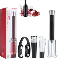 Ensemble d'ouvre-bouteille de vin écologique en plastique avec pompe à air, verseur, bouchon et ouvre-bouteille de poche pour champagne et cuisine