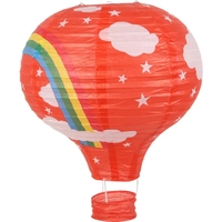 Lanternes en papier suspendues colorées en forme de ballon à air chaud, décoration artisanale pour intérieur/extérieur, idéales pour les fêtes