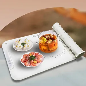 Electric Warming Tray With Temperature Flexible Food Warmer Hot Plate Placemat Foldable Silicone Electric Heating Mat For Food