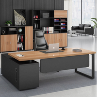 Bureau de direction moderne en forme de L, bureau de direction, PDG ou patron, bureau modulaire, bureau d'ordinateur de direction, mobilier de bureau