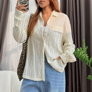 2026 Hot Beach Holiday <strong>Shirt</strong> Women's Spring Loose Cotton Eco-Friendly Breathable Fashion <strong>White</strong> Exterior Top - Product Image 3