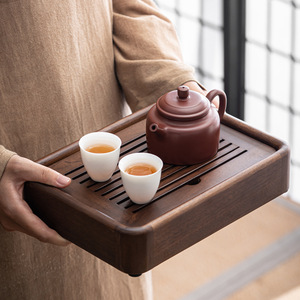Walnut Wood <b>Tea</b> <b>Tray</b> Solid Wood Rectangular Kung Fu <b>Tea</b> <b>Tray</b> 26x19x5 Cm And 35x22x5 Cm For Home Office Use - Product Image 2