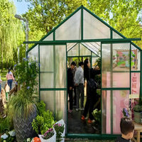 Serre de jardin en acier galvanisé à montage facile, écologique, avec couverture en polycarbonate vert, pour la culture de légumes en extérieur