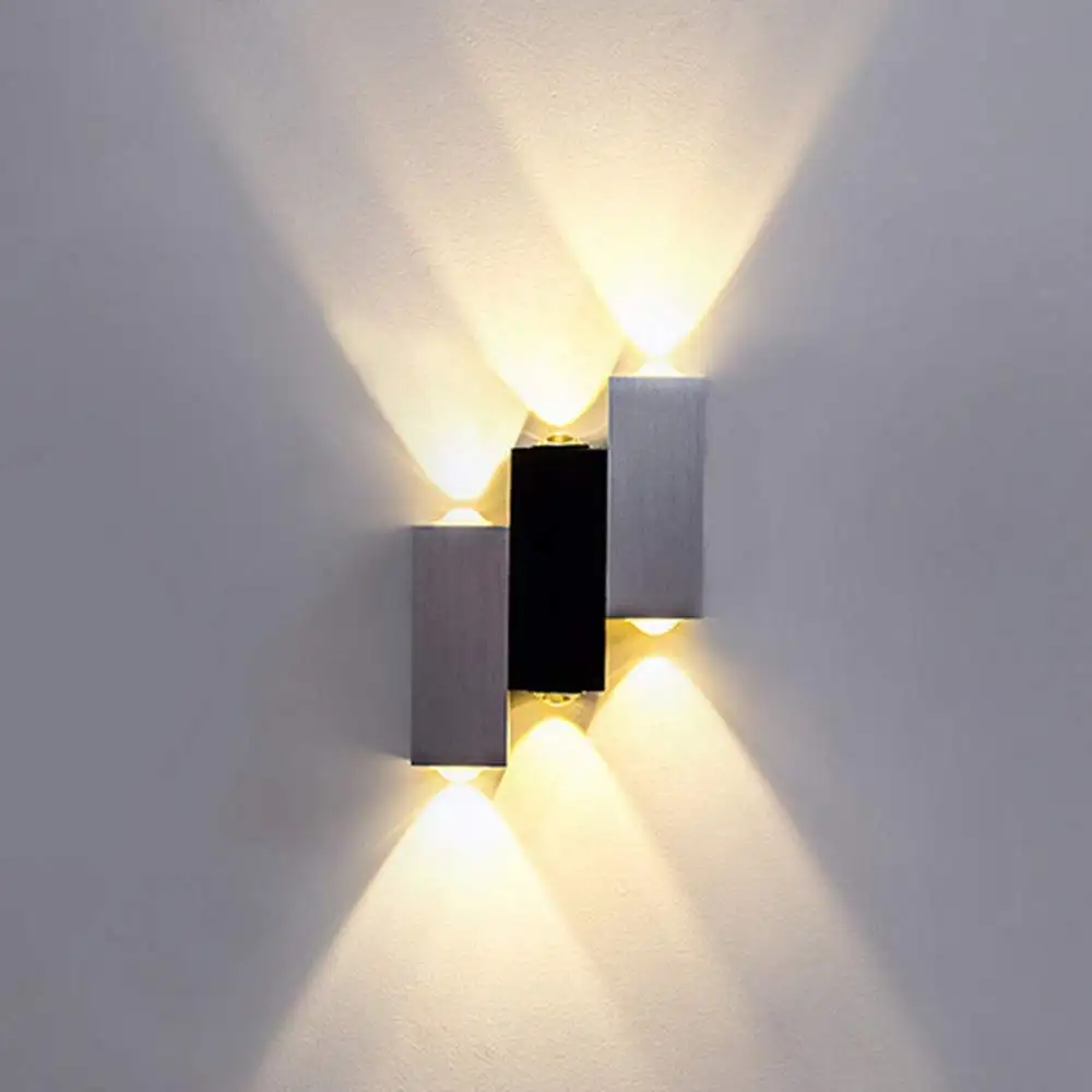 LED Wall Light Modern Indoor Wall Lighting 6W Brushed Aluminium Up Down Wall LightsためLiving Room Bedroom Kitchen Sconce