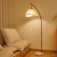 Lampadaire moderne E27 en fer Lampe verticale en tissu à gradation de couleur élevée à LED de jardin