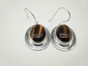 ต่างหูหินไทเกอร์อายธรรมชาติทำมือสุดหรู เงินแท้ 925 ต่างหูแบบห้อย แฟชั่นสำหรับผู้หญิง ขายส่งเครื่องประดับ - Product Image 6