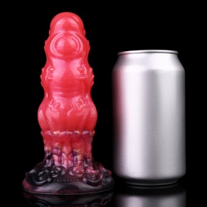 NNSX Knotted Anal Plug with Strong Suction Cup Fantasy Butt Plug Red Dragon Anal <b>Dildo</b> for Men Women Masturbation - Product Image 3