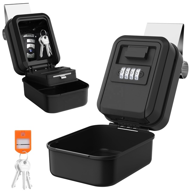Large Capacity Car Window Lock Box with Light up Dials Weatherproof Protective Cover Car Key Lock Box for Ride Share
