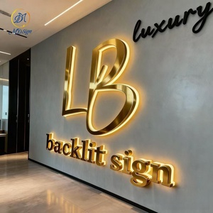 Ngoài trời backlit <span class=keywords><strong>Led</strong></span> quảng cáo biển thép không gỉ IPX6 không thấm nước tùy chỉnh 3D thư cửa hàng cắt tóc xe logo tường Bảng điều khiển - Product Image 2