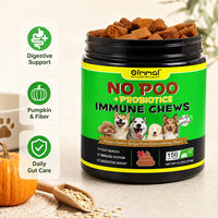 Oimmal Dog No Poo Immune Chews Probiotiques Enzymes Digestives Supplément Personnalisé pour Animaux de Compagnie 150 Comprimés Masticables Souples pour la Santé