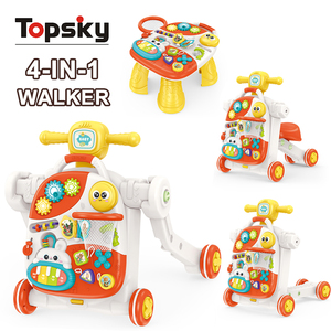 TOPSKY TOYS Trotteur évolutif multifonctionnel pour bébé, avec fonction <span class=keywords><strong>table</strong></span>, chariot, musique et apprentissage, jouet pousseur, transformable siège-à-levé, en plastique, motif dessin animé - Product Image 2