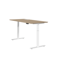 Bureau modulaire électrique réglable en hauteur avec panneau de confidentialité avant, système de gestion des câbles, taille personnalisable