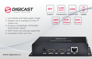 Mini serveur de diffusion en direct IPTV H.265 encodeur IP HEVC pour prise en charge IPTV OTT UDP HTTP HLS RTMP RTSP - Product Image 3