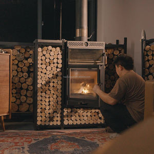 調理用暖炉ストーブ薪ストーブ屋内用オーブン付き調理と暖房用薪ストーブ - Product Image 2