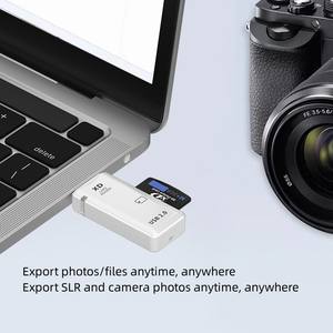 White Portable Digital Camera XD/<b>SD</b>/TF <b>Card</b> Reader with High-Speed USB2.0 Single Port Multi-in-1 External Installation - Product Image 4