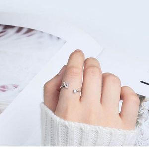 A-Z de Plata de Ley 925 con 26 letras ajustables para mujer, anillo abierto con iniciales de circonio incrustadas de diamante con alfabeto inglés - Product Image 3