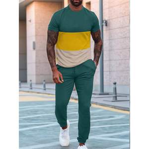 Conjunto Deportivo Personalizado de 2 Piezas para Hombre, Sudadera de Manga Corta y Pantalones Deportivos, Ropa Deportiva Informal de Verano, Tejido Transpirable - Product Image 3