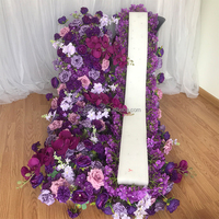 Guirlande de fleurs artificielles violettes en soie synthétique de haute qualité RF14 pour décoration romantique de mariage et événements, rangée de fleurs artificielles pour table de salle à manger