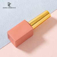 10ml Logo Personnalisé Couche de Finition Couleur Manteau Bouteille Carrée Noir Orange Vide Vernis À Ongles Bouteille En Verre Avec Brosse et Or Unique Cap