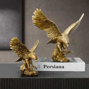 Eagle Resin Crafts Creative Home Office Decorations Handicraft Golden Resin <strong>Hawk</strong> <strong>Figurines</strong> Statue - Product Image 4