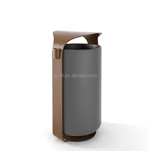 Cubo de basura de acero inoxidable con forma de lengüeta de pato para exteriores, cubo de basura simple y moderno, respetuoso con el medio ambiente, para Plaza de parque