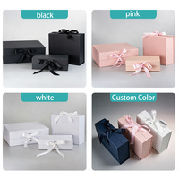 Caja de Regalo Plegable de Cartón con Cierre Magnético, Caja de Papel Dorada y Negra para Regalos de Boda, Caja de Papel para Invitados y Damas de Honor