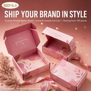 <span class=keywords><strong>Cajas</strong></span> de Cartón Corrugado para Envío Postal a Precio Económico, Empaque Personalizado para Regalo con Patrón Rosa y Grosor de 2 mm - Product Image 1